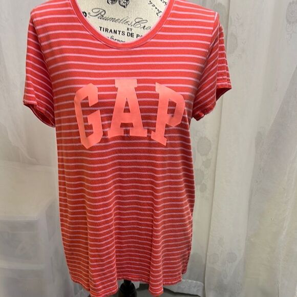 GAP Red Striped T-Shirt - Picture 1 of 4
